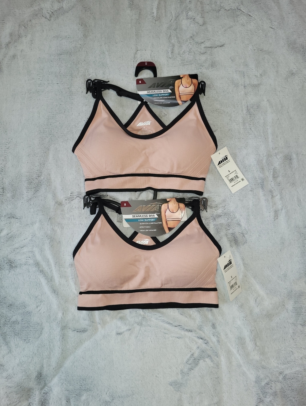 2 Avia Seamless Bras Womens Small Low Support Breathable Moisture Wicking Pink